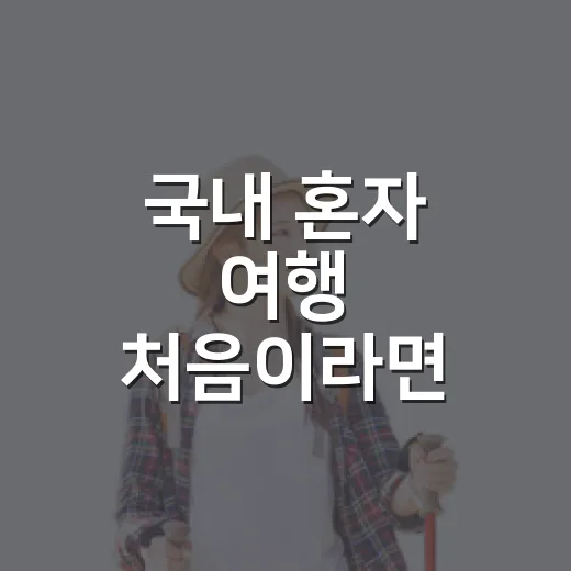 국내 혼자 여행 처음이라면 이렇게 준비해요 - 요약