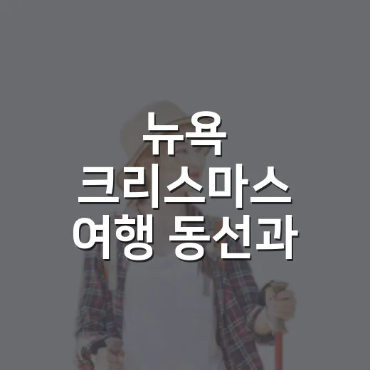 뉴욕 크리스마스 여행 동선과 비용 짜는 방법 - 요약