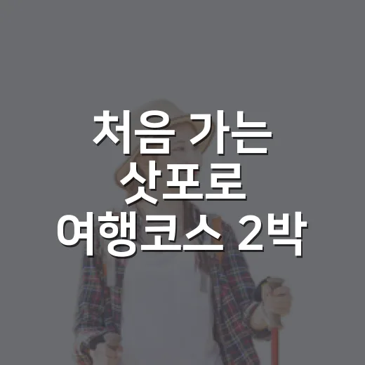 처음 가는 삿포로 여행코스 2박 3일 짜는 방법 - 요약