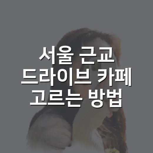 서울 근교 드라이브 카페 고르는 방법 - 요약