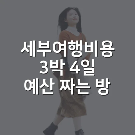 세부여행비용 3박 4일 예산 짜는 방법 - 요약