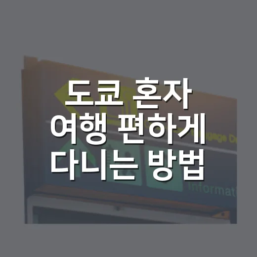 도쿄 혼자 여행 편하게 다니는 방법 - 요약