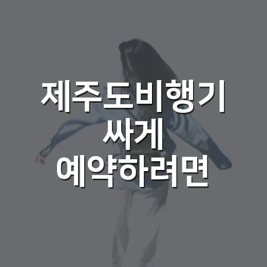 제주도비행기 싸게 예약하려면 이렇게 고르세요 - 요약