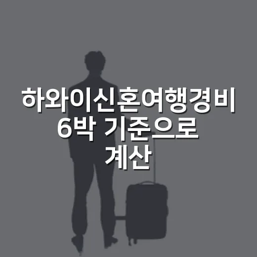 하와이신혼여행경비 6박 기준으로 계산하는 방법 - 요약