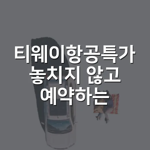 티웨이항공특가 놓치지 않고 예약하는 방법 - 요약