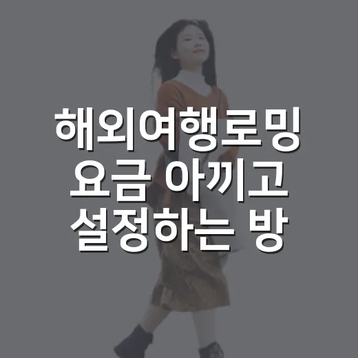 해외여행로밍 요금 아끼고 설정하는 방법 - 요약