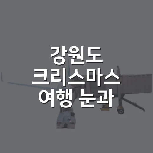 강원도 크리스마스 여행 눈과 바다를 함께 즐기는 방법 - 요약