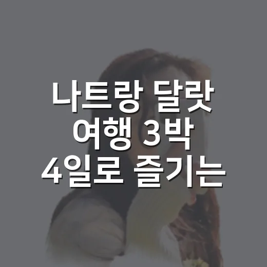 나트랑 달랏 여행 3박 4일로 즐기는 방법 - 요약