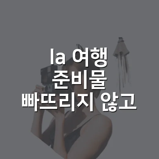 la 여행 준비물 빠뜨리지 않고 챙기는 방법 - 요약
