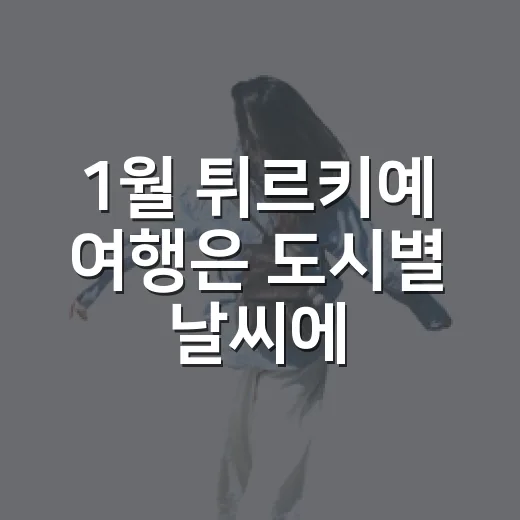 1월 튀르키예 여행은 도시별 날씨에 맞춰 준비하는 방법 - 요약