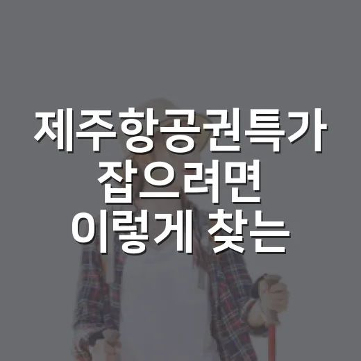 제주항공권특가 잡으려면 이렇게 찾는 방법 - 요약