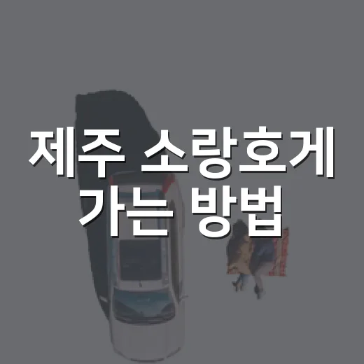 제주 소랑호게 가는 방법, 초행길도 덜 헤매는 서쪽 숙소 동선 - 요약