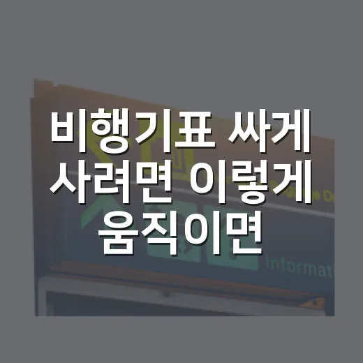 비행기표 싸게 사려면 이렇게 움직이면 덜 헤맵니다 - 요약