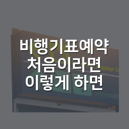 비행기표예약 처음이라면 이렇게 하면 덜 헤맵니다 - 요약