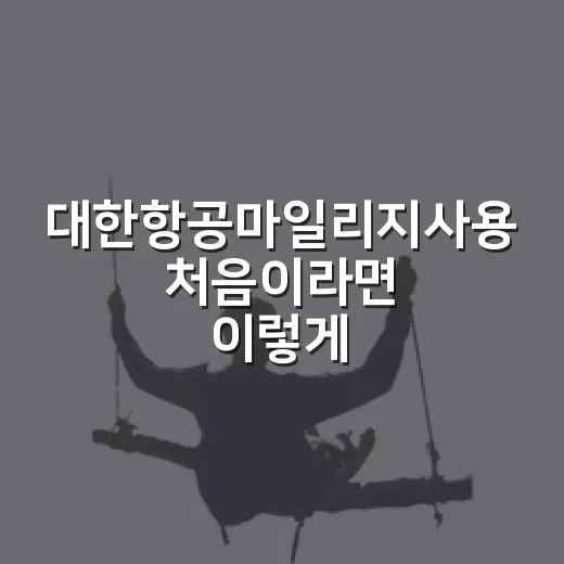 대한항공마일리지사용 처음이라면 이렇게 쓰는 방법 - 요약