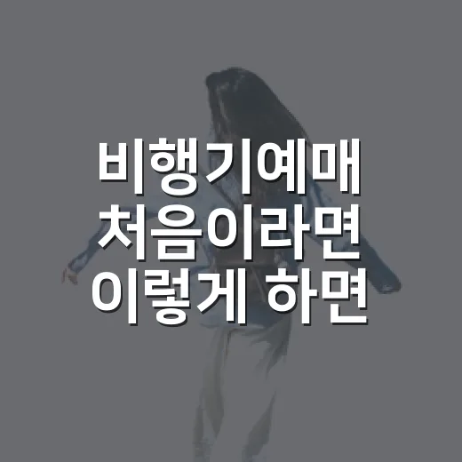 비행기예매 처음이라면 이렇게 하면 덜 헤맵니다 - 요약