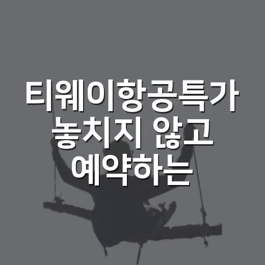티웨이항공특가 놓치지 않고 예약하는 방법, 공항 동선까지 이렇게 잡으면 편해요 - 요약