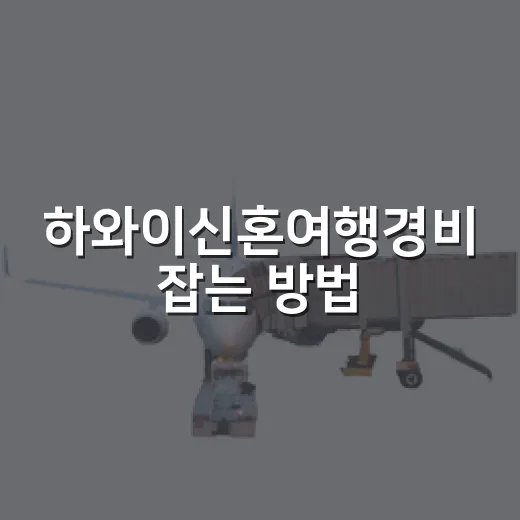 하와이신혼여행경비 잡는 방법, 5박 7일 기준으로 이렇게 계산하면 편합니다 - 요약