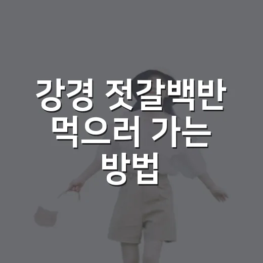 강경 젓갈백반 먹으러 가는 방법, 강경역부터 시장 골목까지 이렇게 움직이면 편합니다 - 요약