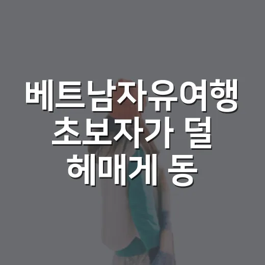 베트남자유여행 초보자가 덜 헤매게 동선 짜는 방법 - 요약