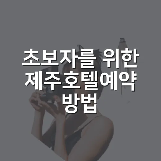 초보자를 위한 제주호텔예약 방법, 동선부터 잡으면 덜 헤맵니다 - 요약