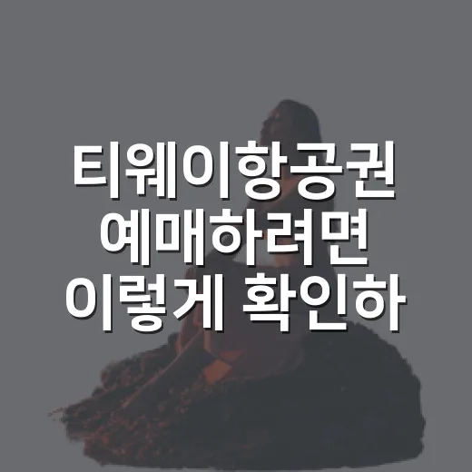 티웨이항공권 예매하려면 이렇게 확인하세요: 공항 동선까지 덜 헤매는 방법 - 요약