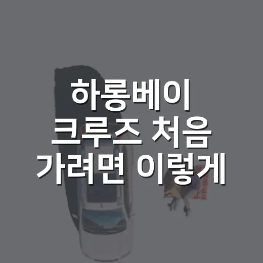 하롱베이 크루즈 처음 가려면 이렇게 이동하고 코스 고르면 됩니다 - 요약