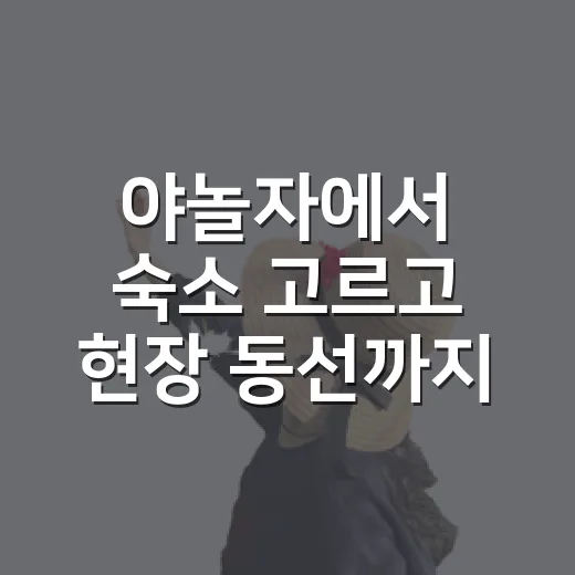 야놀자에서 숙소 고르고 현장 동선까지 챙기는 방법 - 요약
