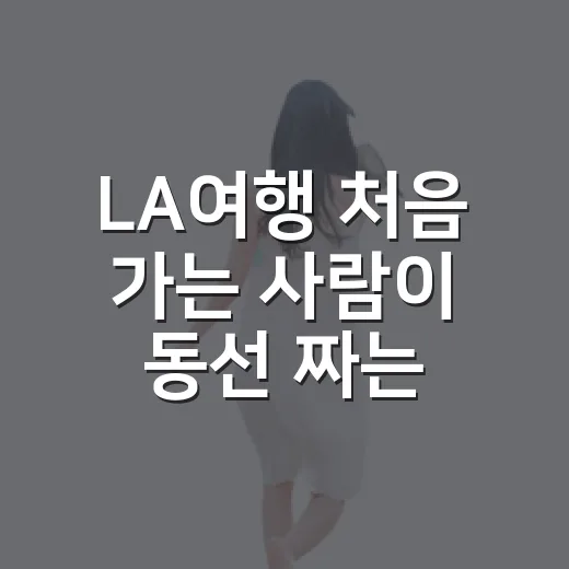 LA여행 처음 가는 사람이 동선 짜는 방법 - 요약