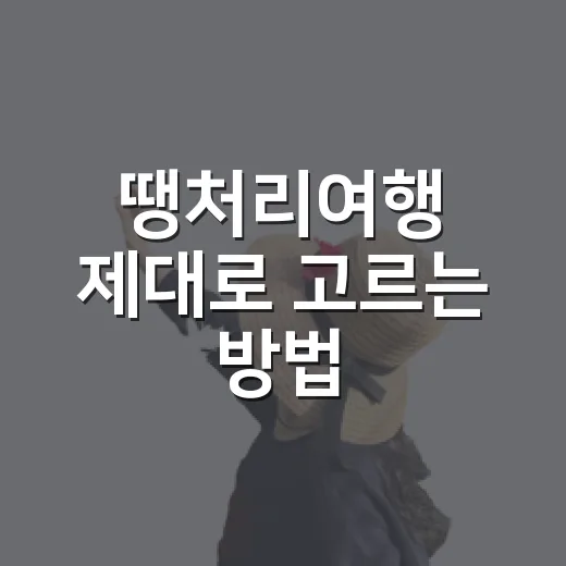 땡처리여행 제대로 고르는 방법, 위치와 동선까지 확인하려면 이렇게 - 요약