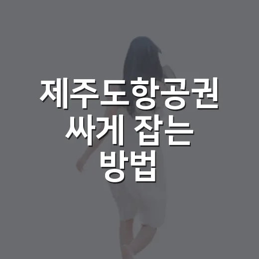 제주도항공권 싸게 잡는 방법, 김포·부산·청주 출발 초보자도 이렇게 고르면 됩니다 - 요약