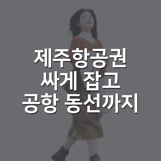 제주항공권 싸게 잡고 공항 동선까지 덜 헤매는 방법 - 요약