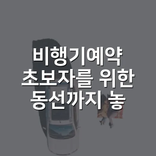 비행기예약 초보자를 위한 동선까지 놓치지 않는 방법 - 요약