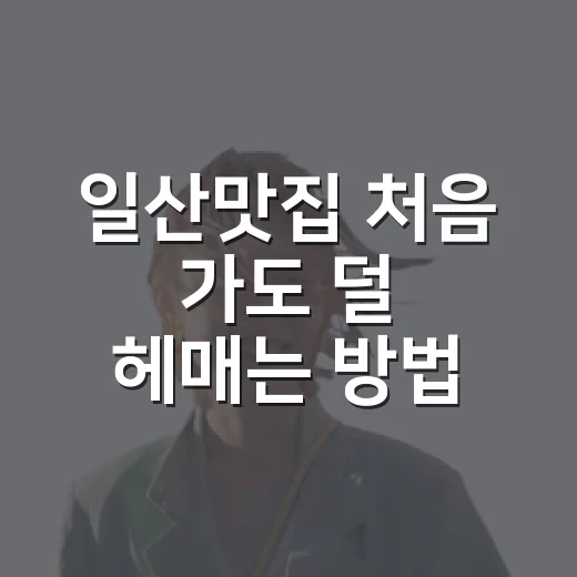 일산맛집 처음 가도 덜 헤매는 방법 - 요약