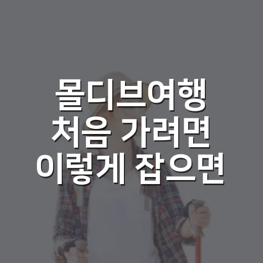 몰디브여행 처음 가려면 이렇게 잡으면 덜 헤맵니다 - 요약