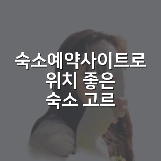 숙소예약사이트로 위치 좋은 숙소 고르는 방법 - 요약