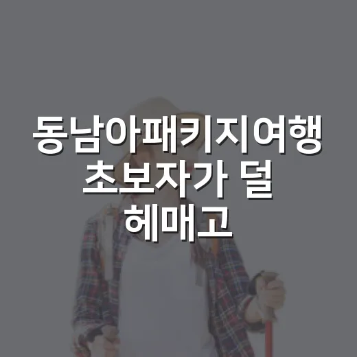 동남아패키지여행 초보자가 덜 헤매고 고르는 방법 - 요약