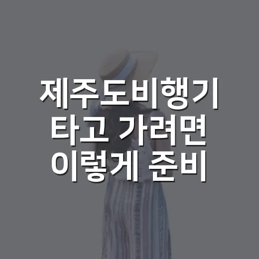 제주도비행기 타고 가려면 이렇게 준비하면 덜 헤맵니다 - 요약