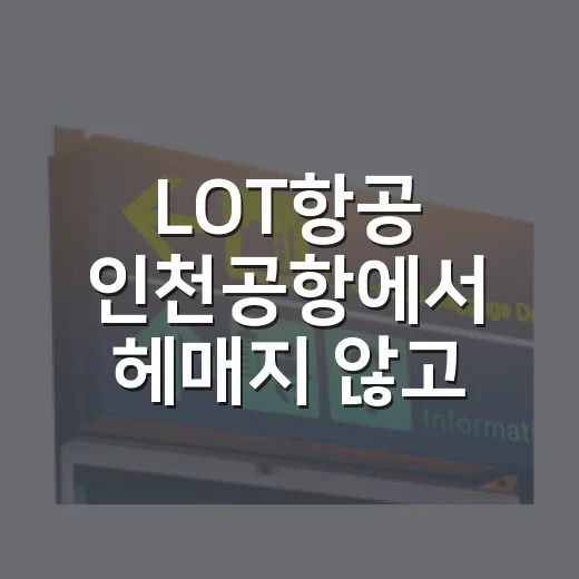 LOT항공 인천공항에서 헤매지 않고 타는 방법 - 요약