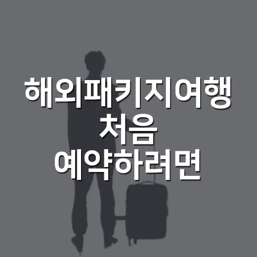 해외패키지여행 처음 예약하려면 이렇게 고르세요 - 요약