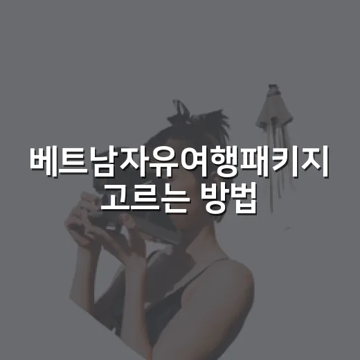 베트남자유여행패키지 고르는 방법: 항공·숙소·동선 이렇게 맞추기 - 요약