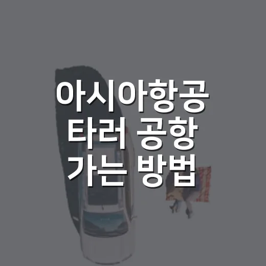 아시아항공 타러 공항 가는 방법, 길치도 덜 헤매는 동선 안내 - 요약