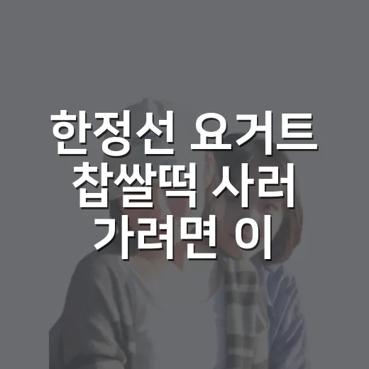 한정선 요거트 찹쌀떡 사러 가려면 이렇게 움직이면 편합니다 - 요약