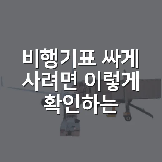 비행기표 싸게 사려면 이렇게 확인하는 방법 - 요약