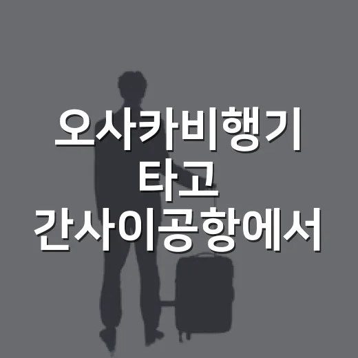 오사카비행기 타고 간사이공항에서 시내까지 헤매지 않고 가는 방법 - 요약