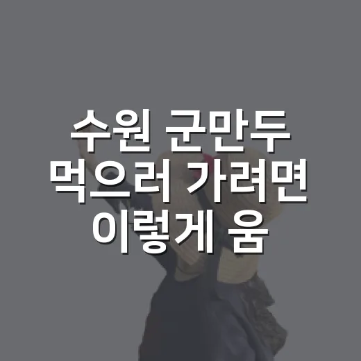 수원 군만두 먹으러 가려면 이렇게 움직이면 편합니다 - 요약