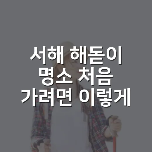 서해 해돋이 명소 처음 가려면 이렇게 코스 잡는 방법 - 요약