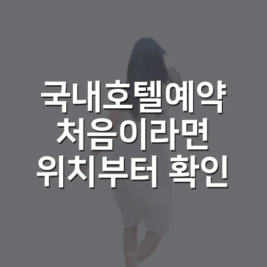 국내호텔예약 처음이라면 위치부터 확인하는 방법 - 요약