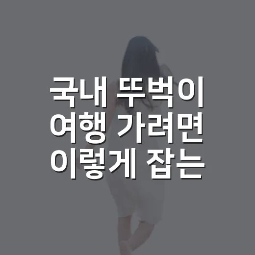 국내 뚜벅이 여행 가려면 이렇게 잡는 방법 - 요약