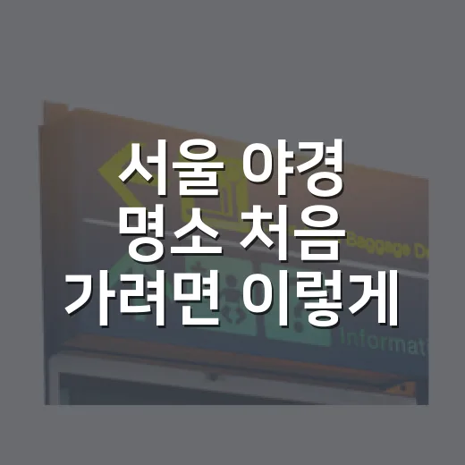 서울 야경 명소 처음 가려면 이렇게 고르면 덜 헤맵니다 - 요약